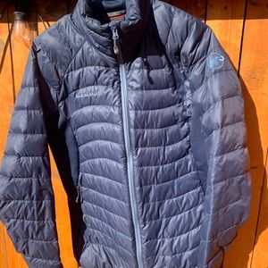 Mammut Kobah jacket size M L down Primaloft blend coat parka navy blue.